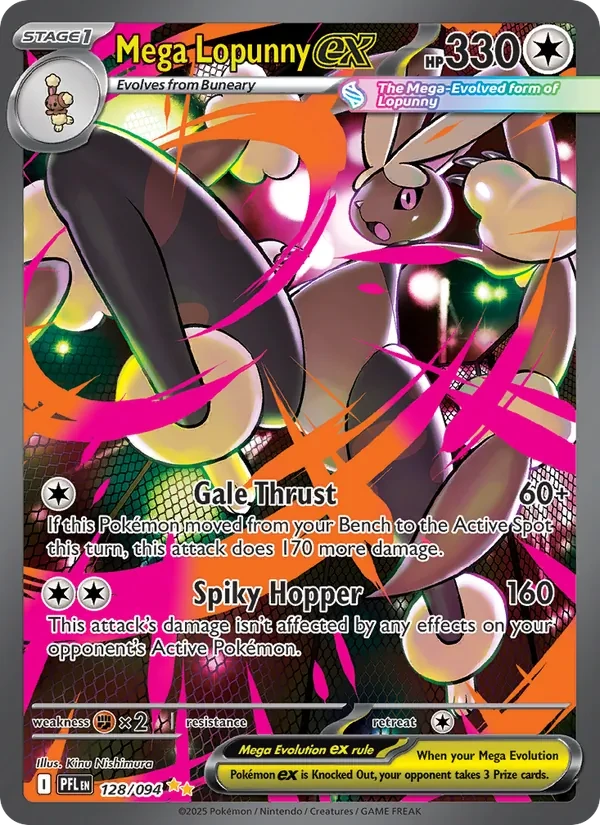 Mega Lopunny ex 128/94 Phantasmal Flames Pokémon card