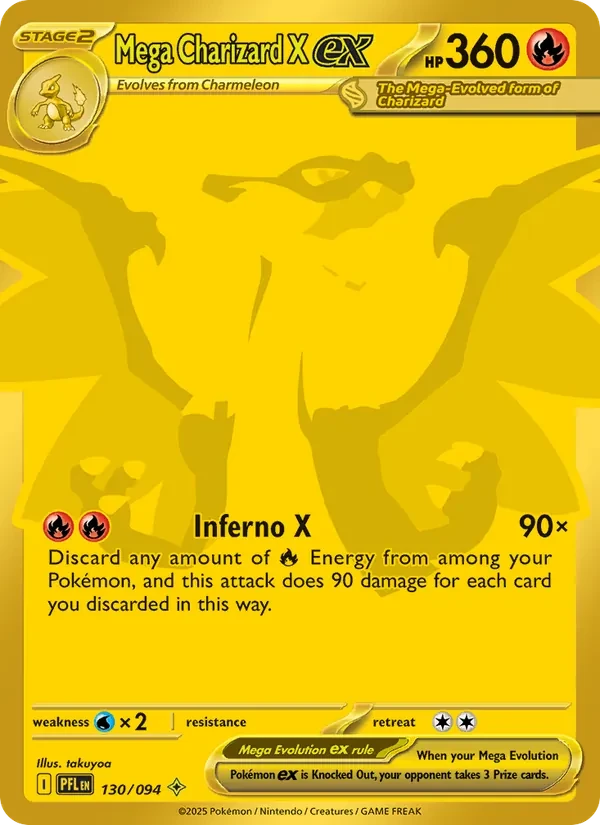 Mega Charizard X ex 130/94 Phantasmal Flames Pokémon card
