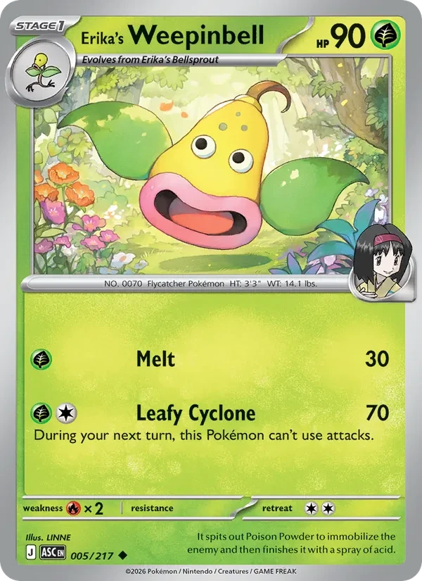 Erika's Weepinbell 005/217 Ascended Heroes Pokémon card