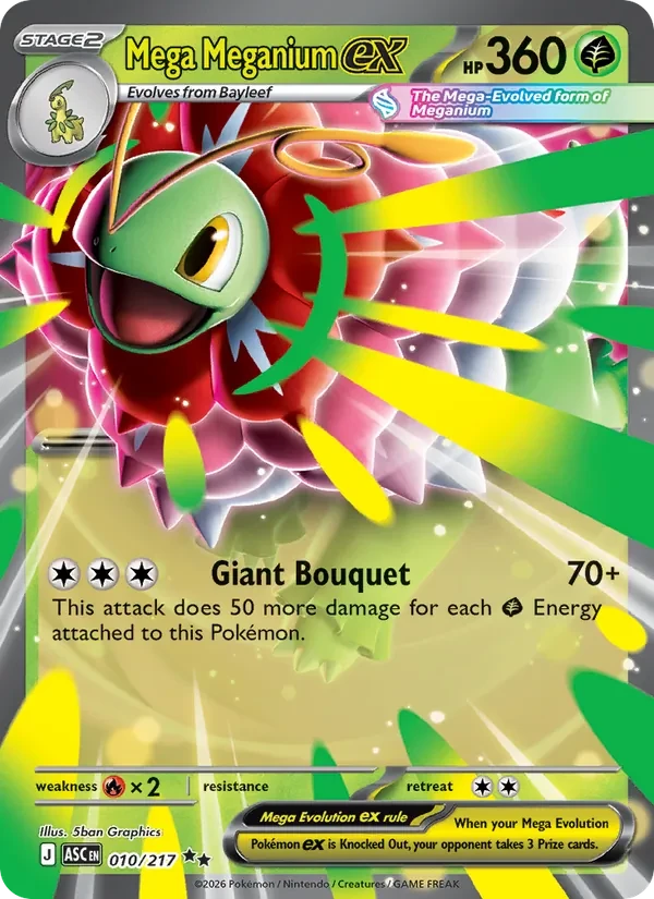 Mega Meganium ex 010/217 Ascended Heroes Pokémon card