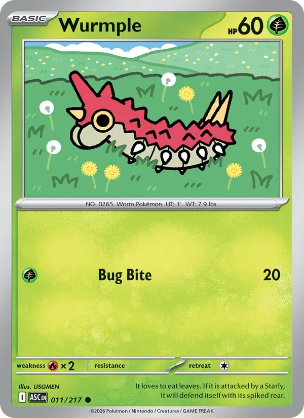 Wurmple 011/217 Ascended Heroes Pokémon card