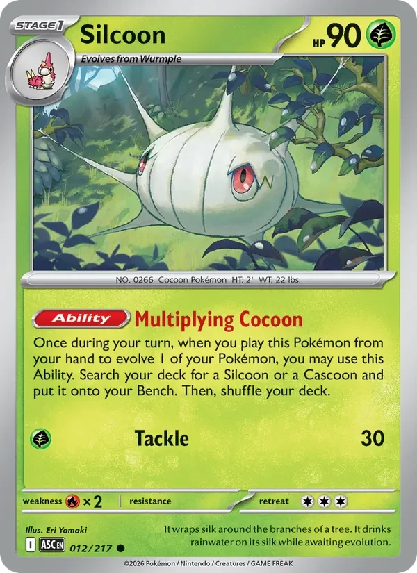 Silcoon 012/217 Ascended Heroes Pokémon card