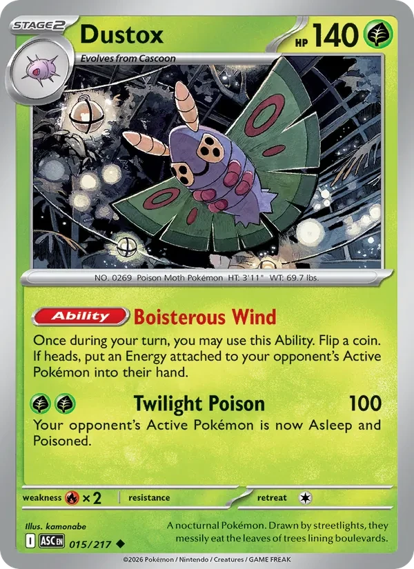 Dustox 015/217 Ascended Heroes Pokémon card
