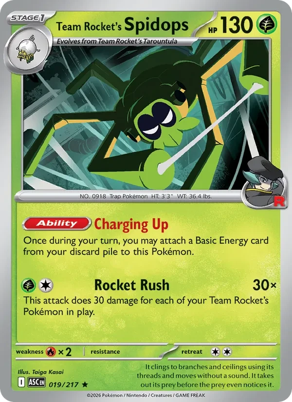 Team Rocket's Spidops 019/217 Ascended Heroes Pokémon card