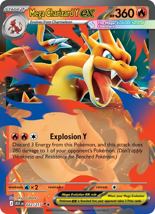 Mega Charizard Y ex 022/217 Ascended Heroes Pokémon card
