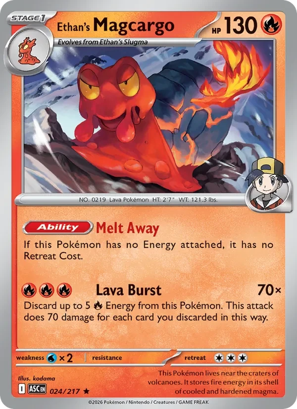 Ethan's Magcargo 024/217 Ascended Heroes Pokémon Karte
