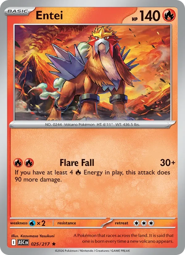 Entei 025/217 Ascended Heroes Pokémon card