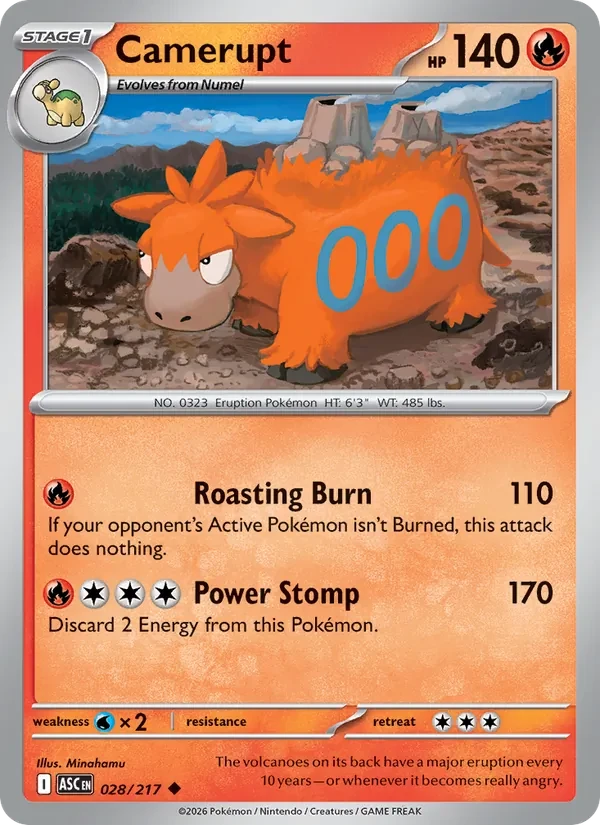 Camerupt 028/217 Ascended Heroes Pokémon card