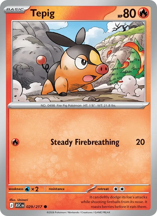 Tepig 029/217 Ascended Heroes Pokémon card