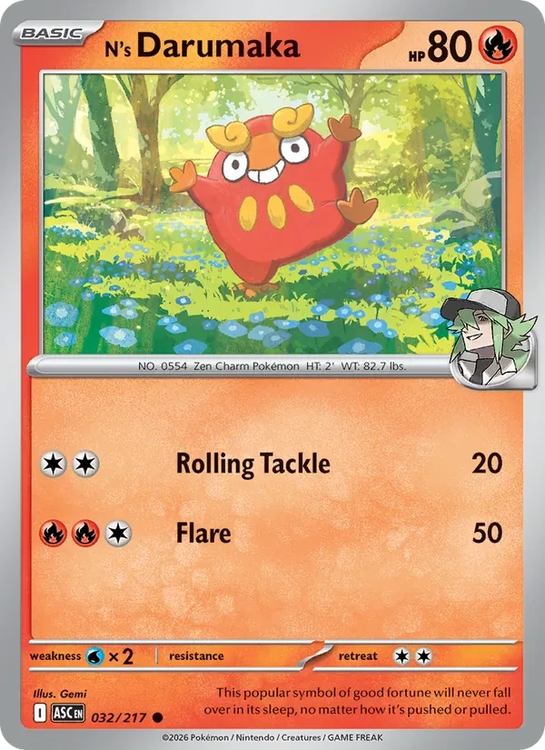 N's Darumaka 032/217 Ascended Heroes Pokémon card