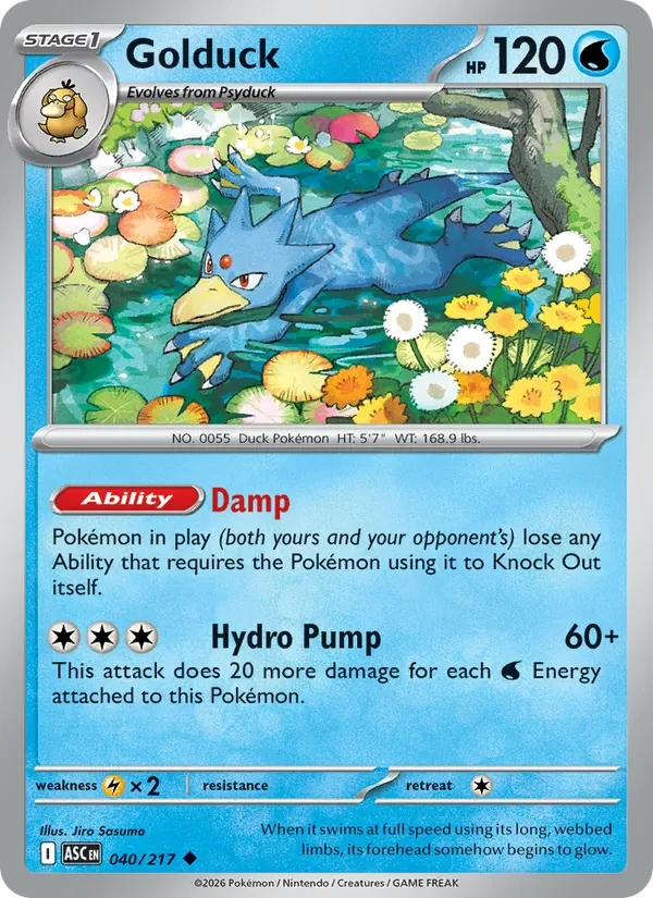 Golduck 040/217 Ascended Heroes Pokémon card