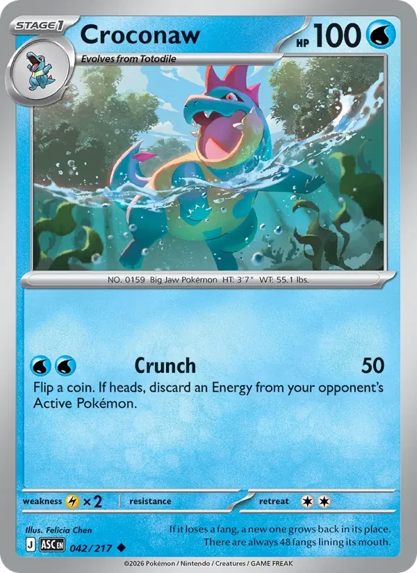 Croconaw 042/217 Ascended Heroes Pokémon card