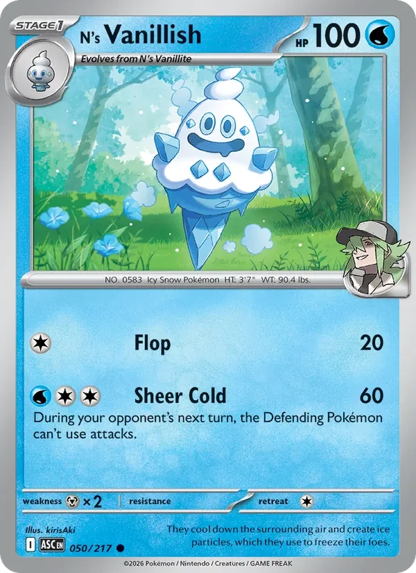 N's Vanillish 050/217 Ascended Heroes Pokémon card