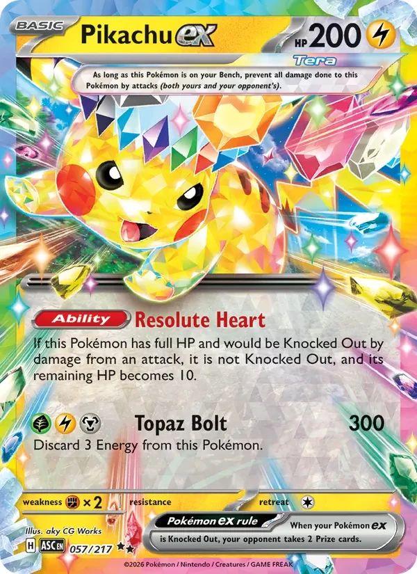 Pikachu ex 057/217 Ascended Heroes Pokémon card