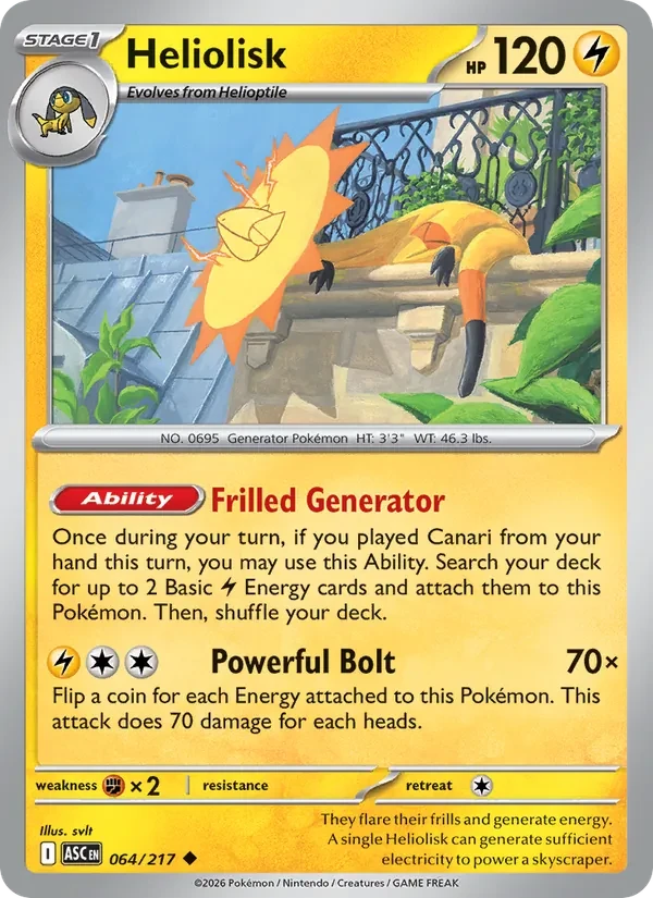 Heliolisk 064/217 Ascended Heroes Pokémon card