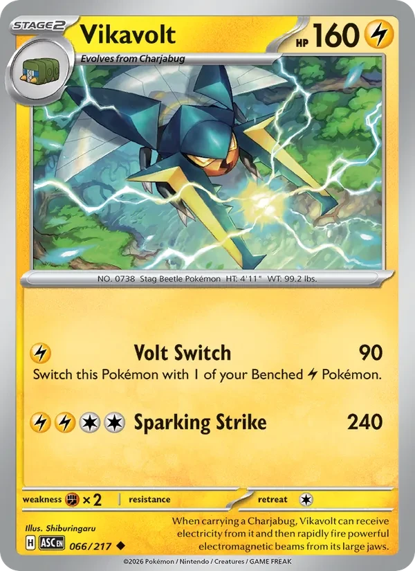 Vikavolt 066/217 Ascended Heroes Pokémon card