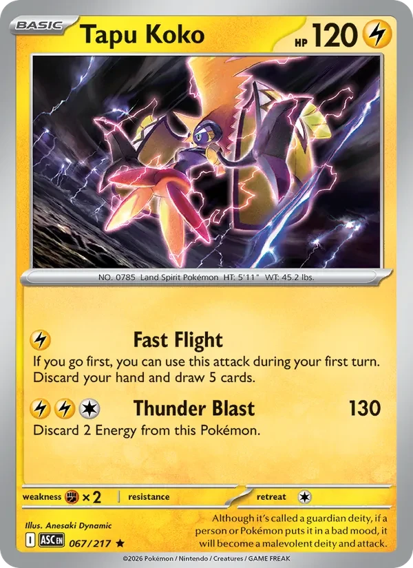 Tapu Koko 067/217 Ascended Heroes Pokémon card