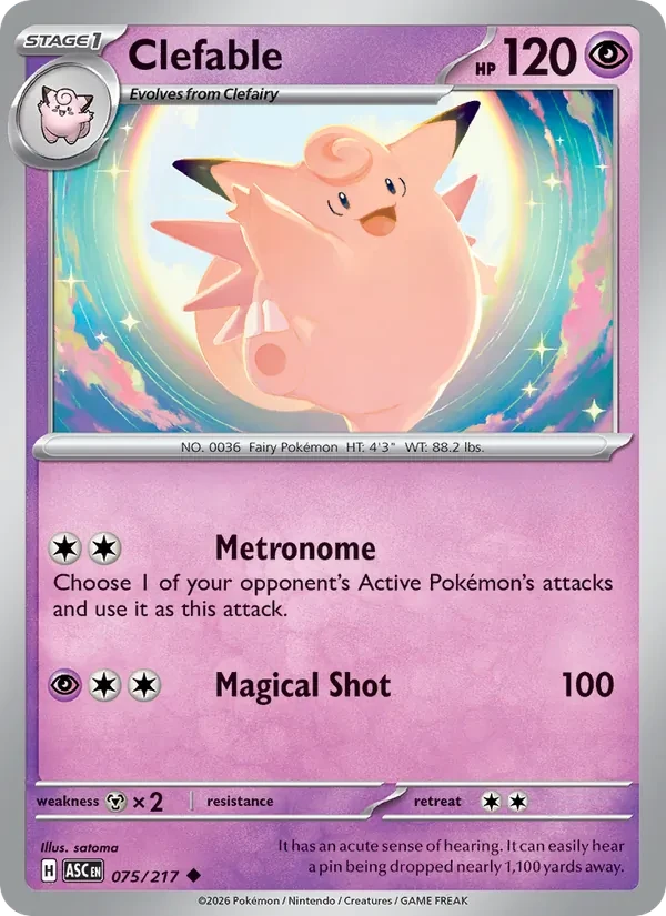 Clefable 075/217 Ascended Heroes Pokémon card