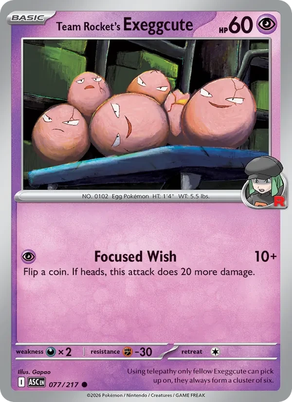 Team Rocket's Exeggcute 077/217 Ascended Heroes Pokémon card
