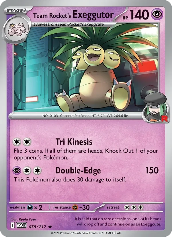 Team Rocket's Exeggutor 078/217 Ascended Heroes Pokémon card