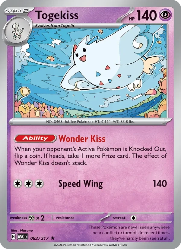 Carta Pokémon Togekiss 082/217 Ascended Heroes
