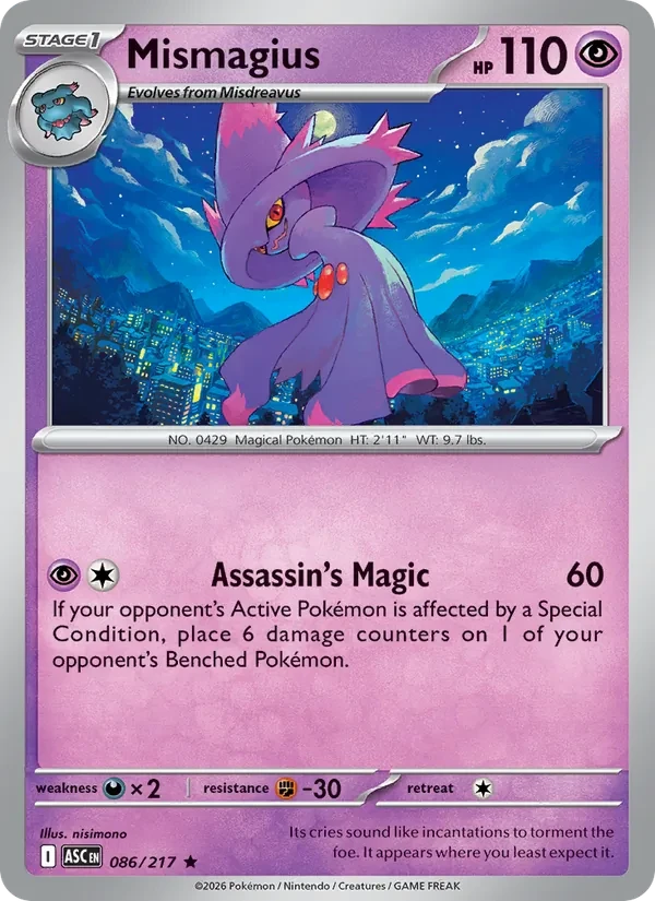 Mismagius 086/217 Ascended Heroes Pokémon card
