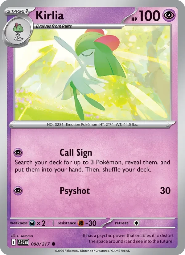 Kirlia 088/217 Ascended Heroes Pokémon card