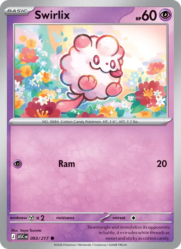 Swirlix 093/217 Ascended Heroes Pokémon card