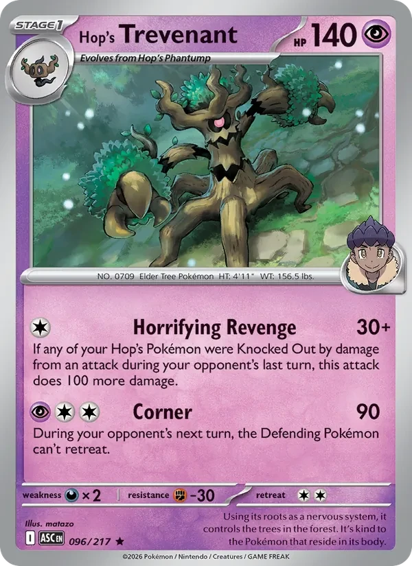 Hop's Trevenant 096/217 Ascended Heroes Pokémon card
