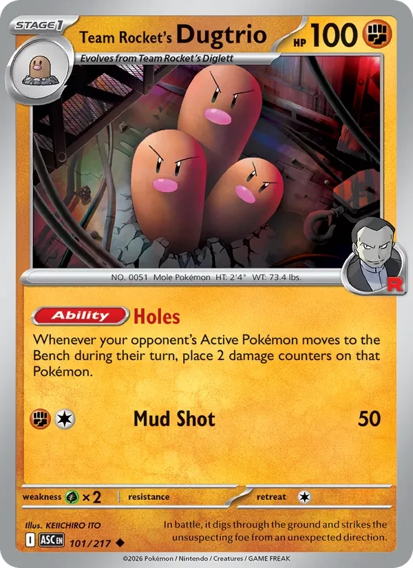 Team Rocket's Dugtrio 101/217 Ascended Heroes Pokémon Karte