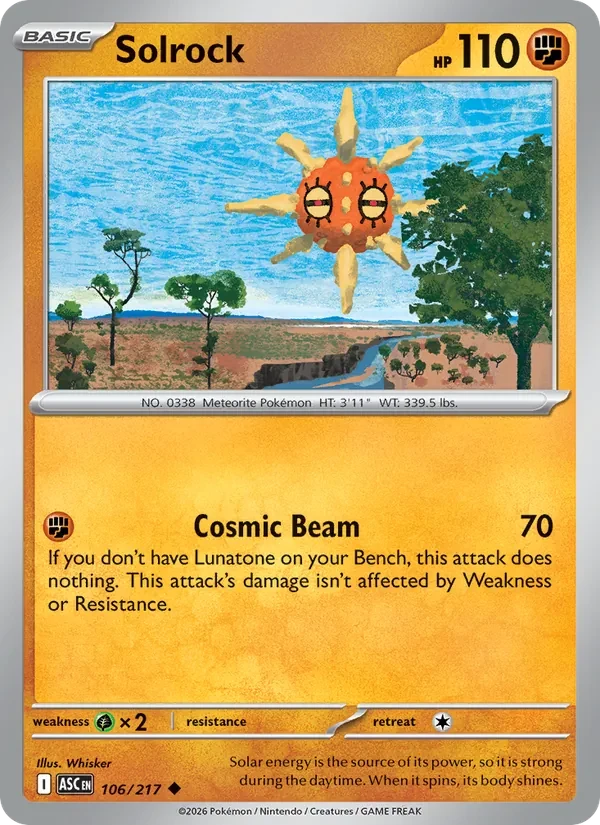Solrock 106/217 Ascended Heroes Pokémon card