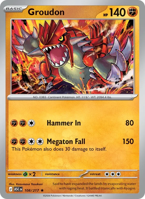 Groudon 108/217 Ascended Heroes Pokémon card