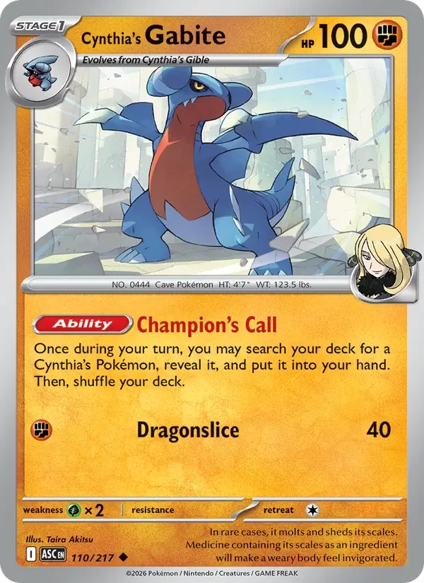 Cynthia's Gabite 110/217 Ascended Heroes Pokémon card