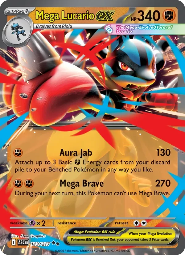 Mega Lucario ex 113/217 Ascended Heroes Pokémon card