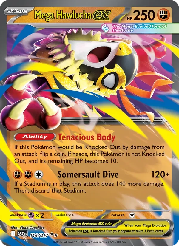 Mega Hawlucha ex 116/217 Ascended Heroes Pokémon Karte