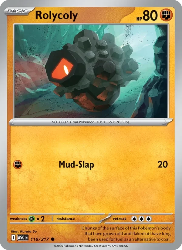 Rolycoly 118/217 Ascended Heroes Pokémon card