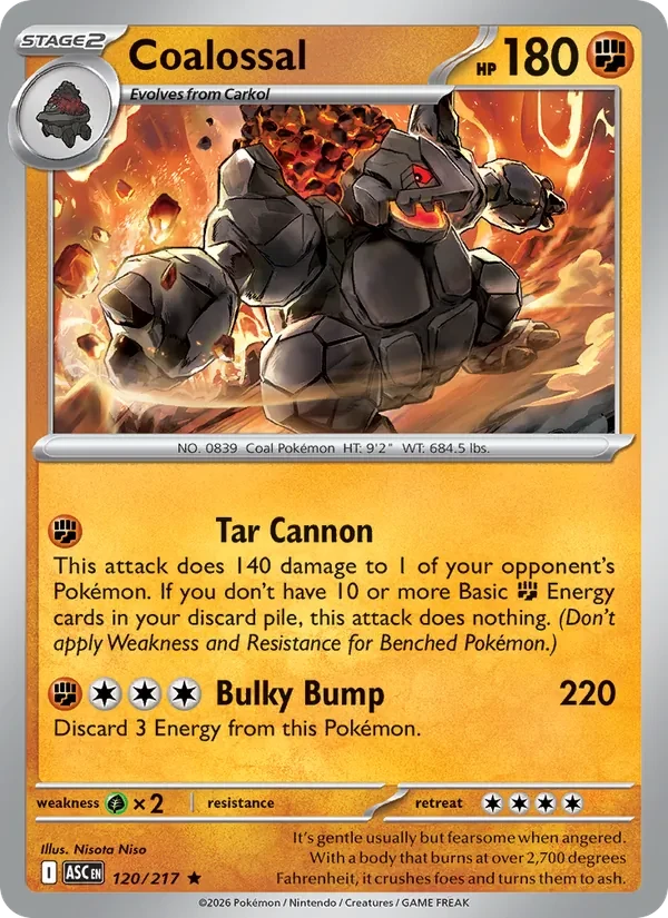 Coalossal 120/217 Ascended Heroes Pokémon card