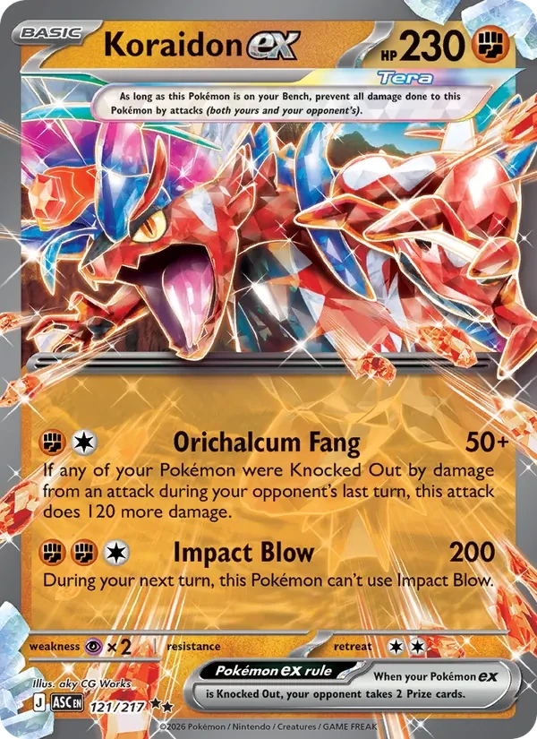 Koraidon ex 121/217 Ascended Heroes Pokémon card