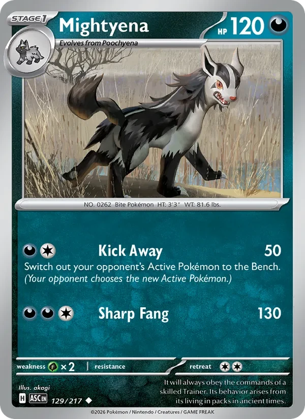 Mightyena 129/217 Ascended Heroes Pokémon card