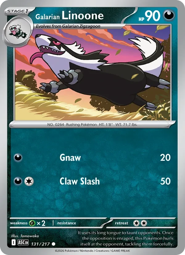 Galarian Linoone 131/217 Ascended Heroes Pokémon Karte