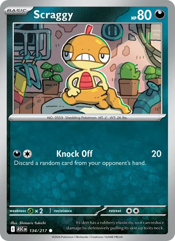 Scraggy 134/217 Ascended Heroes Pokémon card