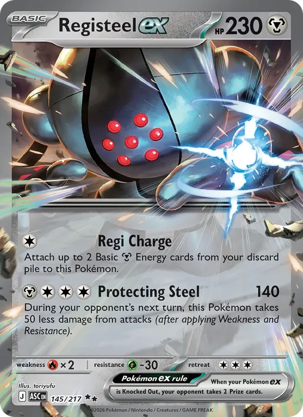 Registeel ex 145/217 Ascended Heroes Pokémon card