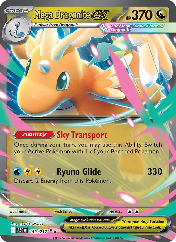 Mega Dragonite ex 152/217 Ascended Heroes Pokémon card
