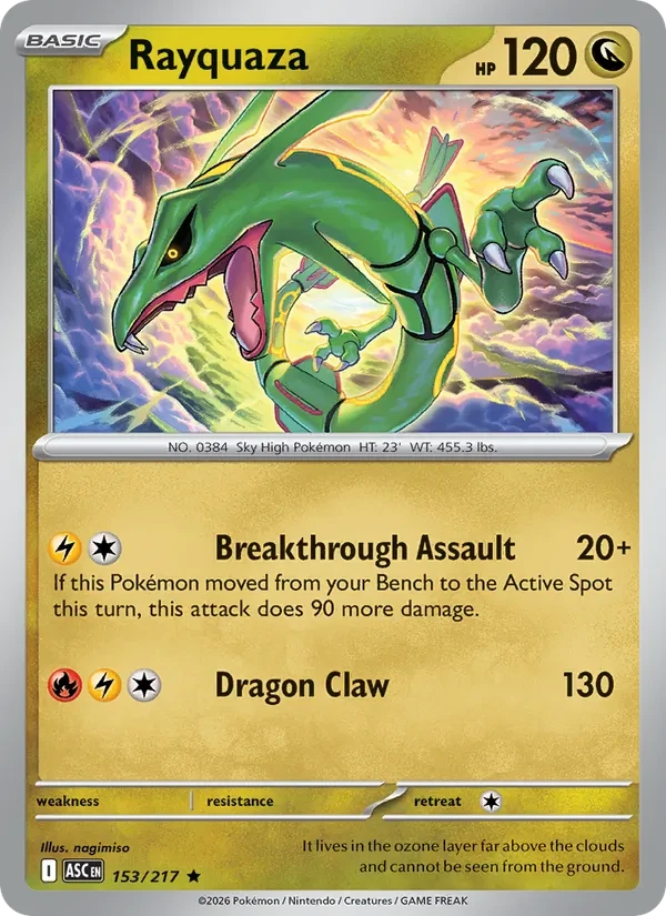 Rayquaza 153/217 Ascended Heroes Pokémon card
