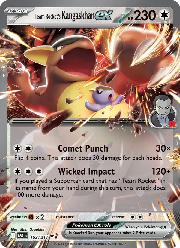 Team Rocket's Kangaskhan ex 162/217 Ascended Heroes Pokémon Karte