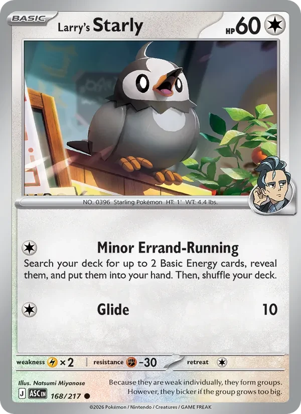 Larry's Starly 168/217 Ascended Heroes Pokémon card