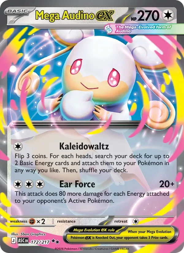 Mega Audino ex 172/217 Ascended Heroes Pokémon card