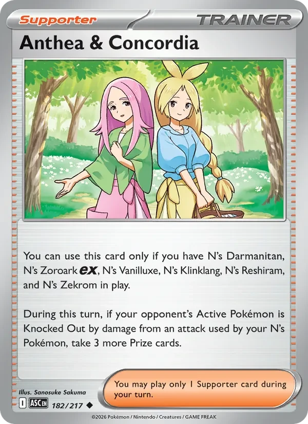 Anthea & Concordia 182/217 Ascended Heroes Pokémon card