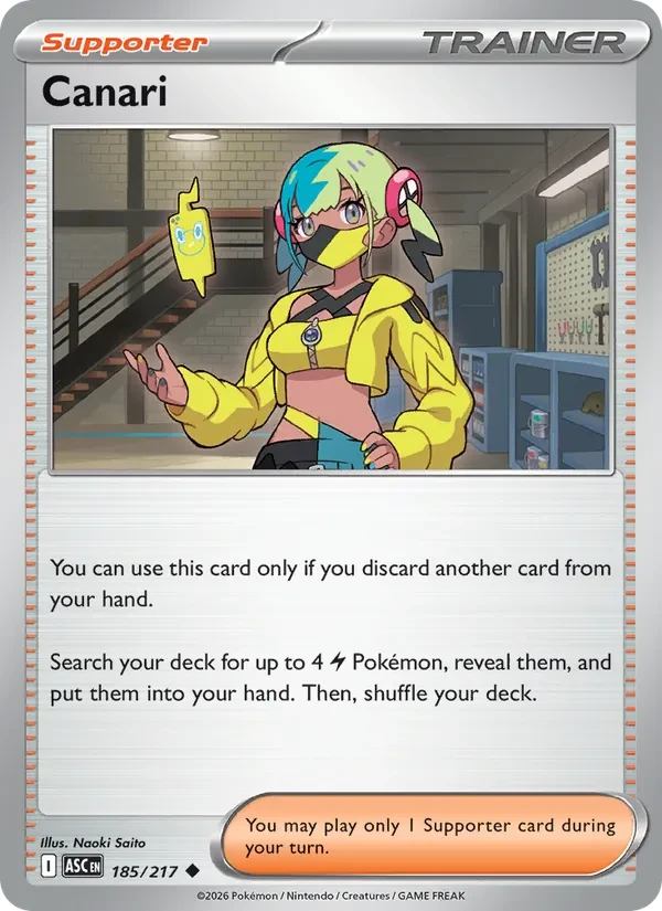 Canari 185/217 Ascended Heroes Pokémon card
