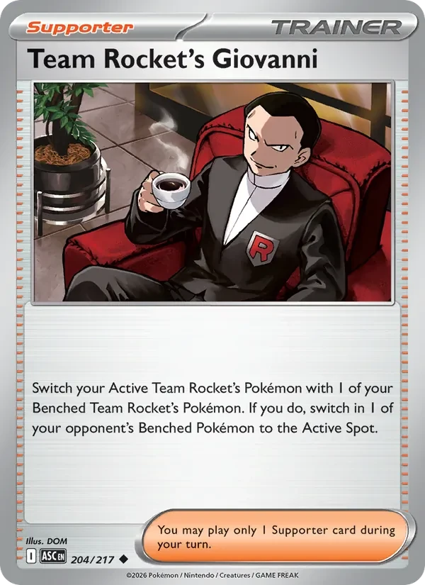Team Rocket's Giovanni 204/217 Ascended Heroes Pokémon Karte